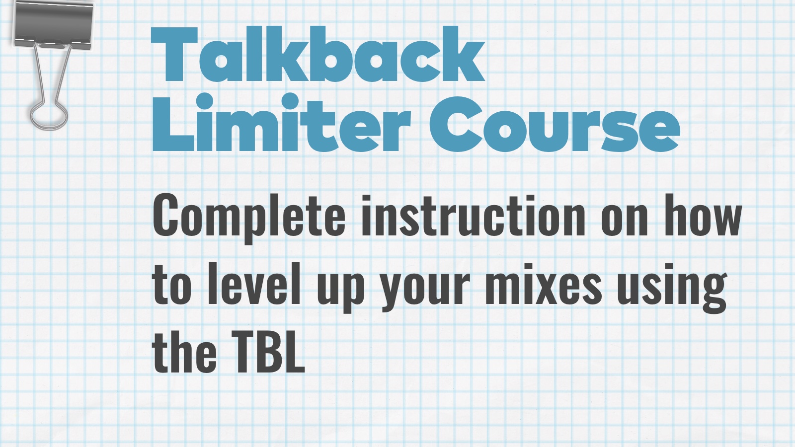 tbl course poster