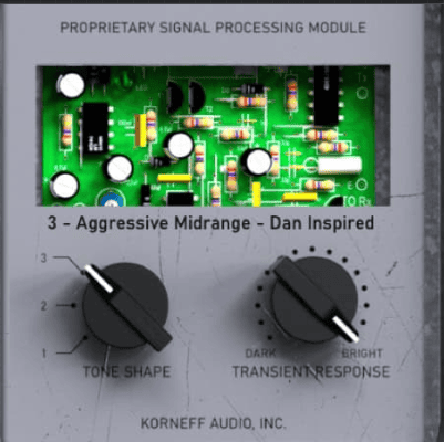 The Proprietary Signal Processing module, with tone shape and transient response controls