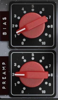 The Bias and Preamp controls