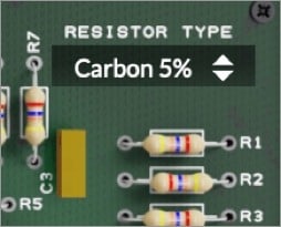 The Resistor Type selector