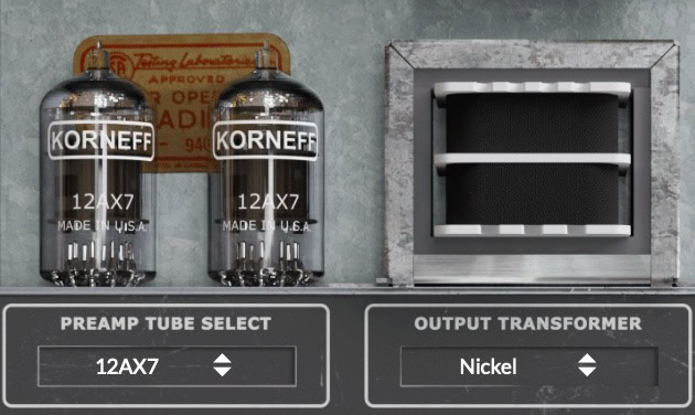 Preamp tube select and output transformer