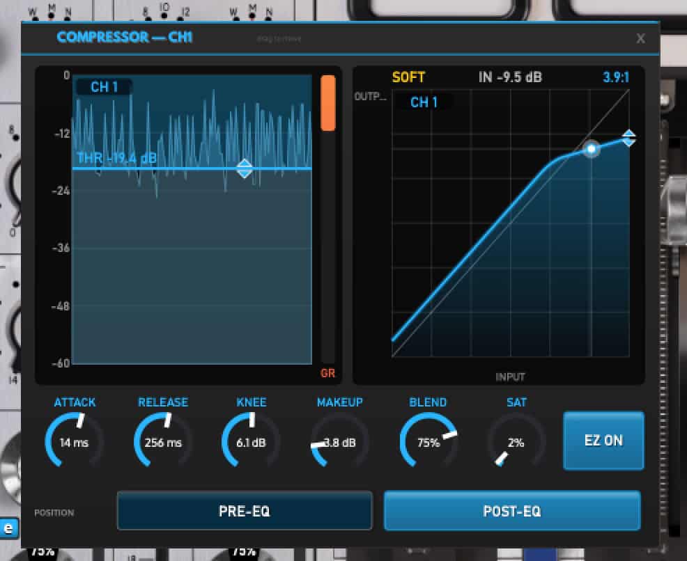 ElektraComp compressor editor panel