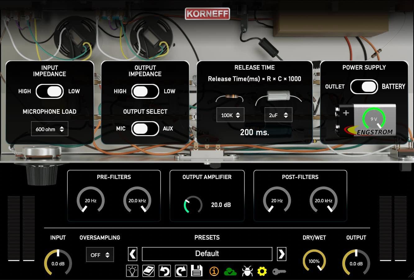 The Shure Level-Loc back panel